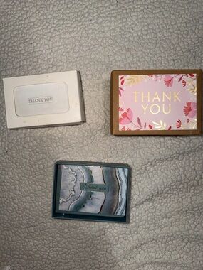 Thank You Card Set - Pink, White, Teal Assorted Designs